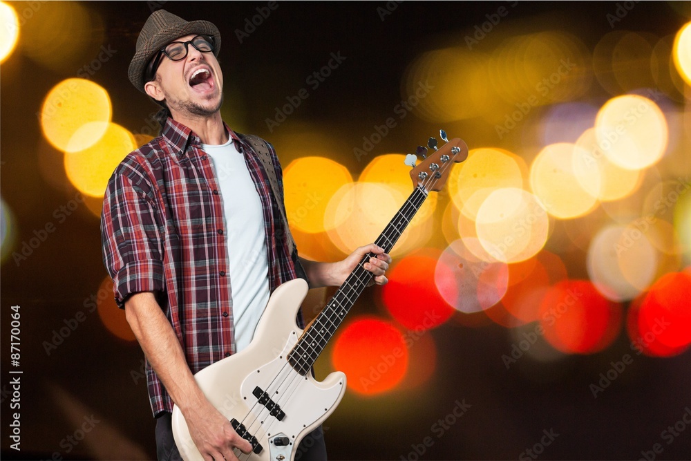 Obraz premium Rock, guitar, singer.