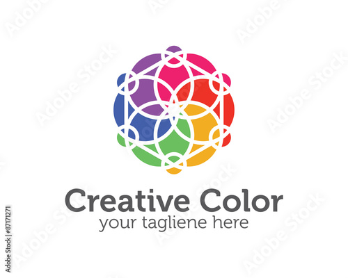 Business corporate Spectrum color logo design template. Simple a