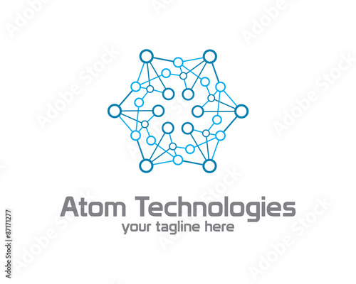 Business corporate Atom nuclear technology  logo design template