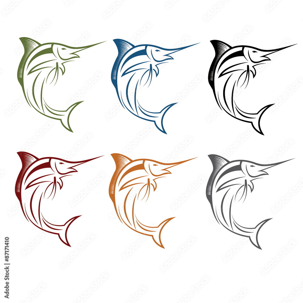 Marlin fish set Marlin fish set