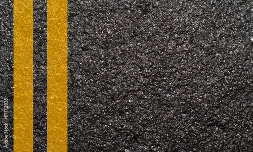 Wallpaper Mural Double yellow line on asphalt texture Torontodigital.ca
