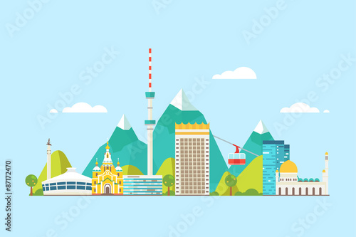 Almaty abstract skyline