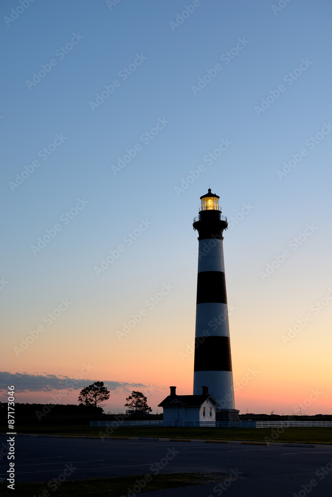 Bodie Lighthouse on the Outer Banks at Sunrise