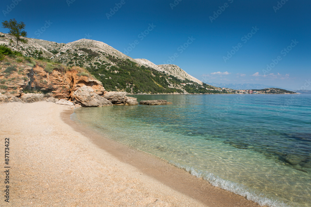 Strand in Krk, Kroatien
