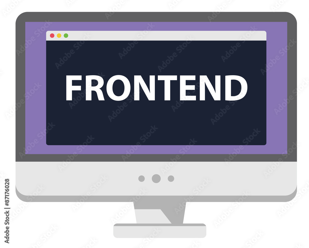 Web development illustration computer display says Frontend Web development illustration computer display says Frontend