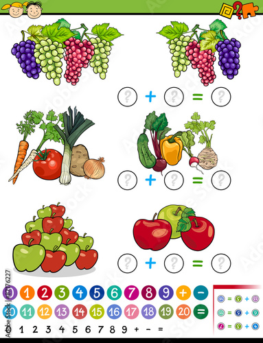 algebra game cartoon illustration