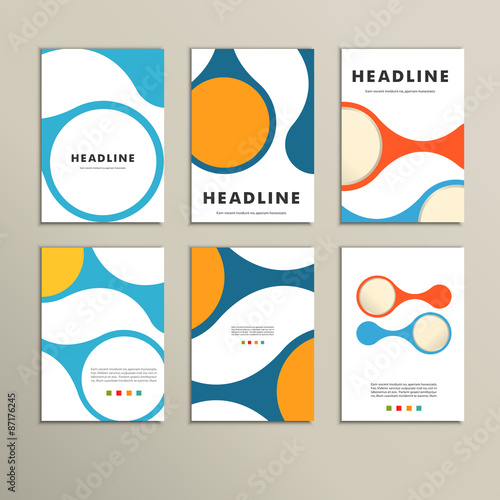 Set of covers with vector abstract figures