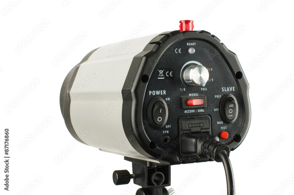 Flash studio lighting equipment with controls on the back Flash studio lighting equipment with controls on the back