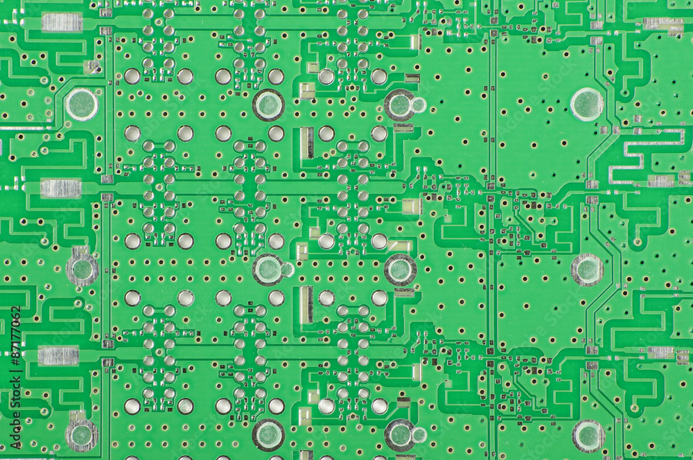 Abstract fragment of microwave printed circuit board PCB Abstract fragment of microwave printed circuit board PCB