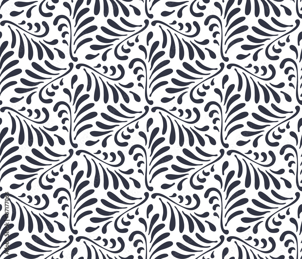 Floral seamless pattern background. Ornament with stylized leave Floral seamless pattern background. Ornament with stylized leave
