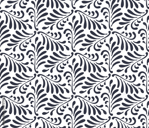 Floral seamless pattern background. Ornament with stylized leave