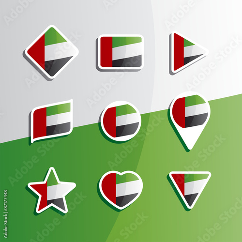 Free Download UAE flag ribbon icons set - GFXLoad