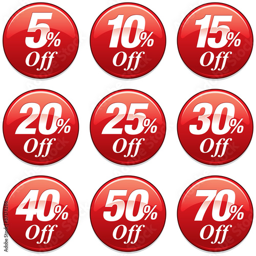 Shopping Sale Discount Badge in Red