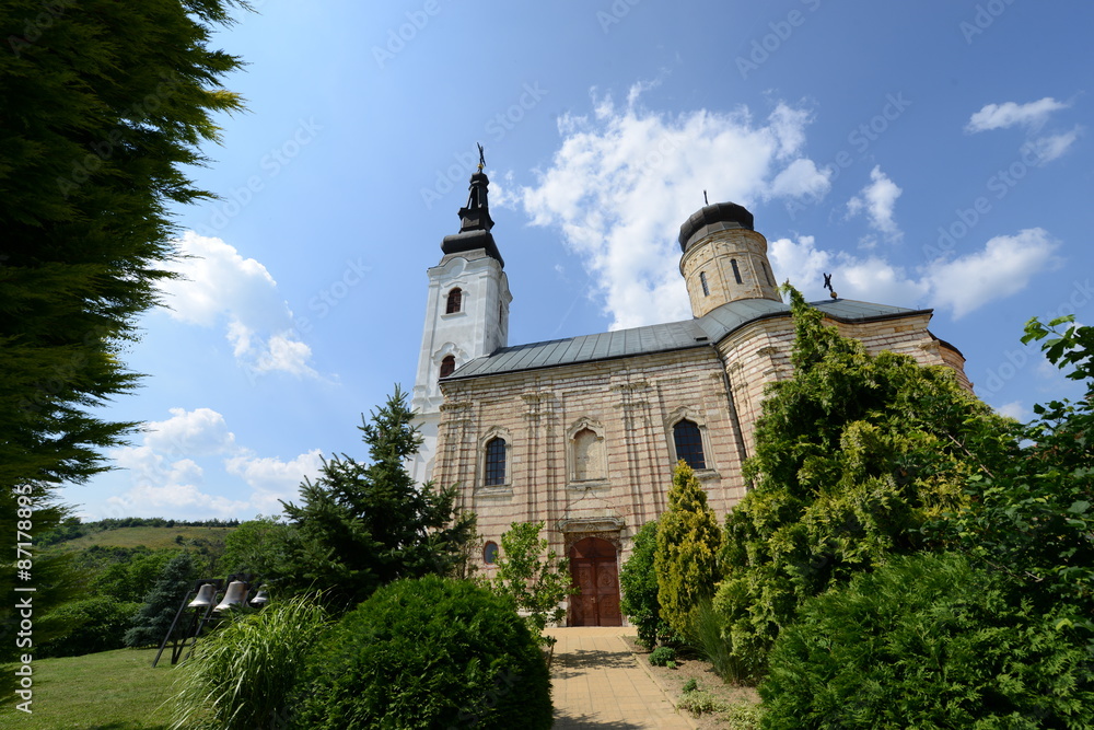 Monasterey Sisatovac episcopal church in Fruska Gora, Serbia.