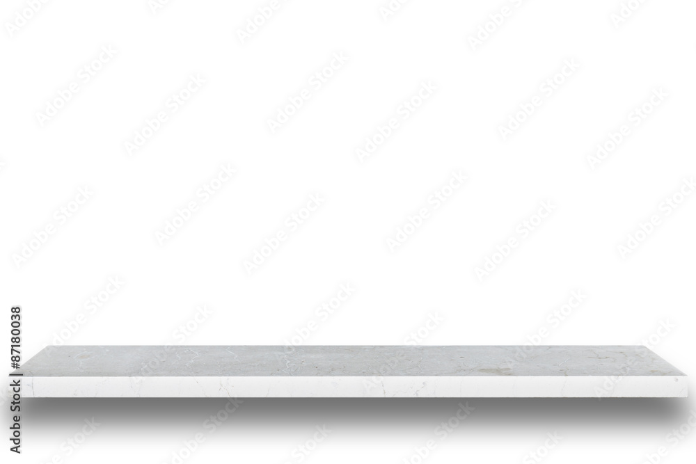 Fototapeta premium Top of natural stone table or counter isolated on white