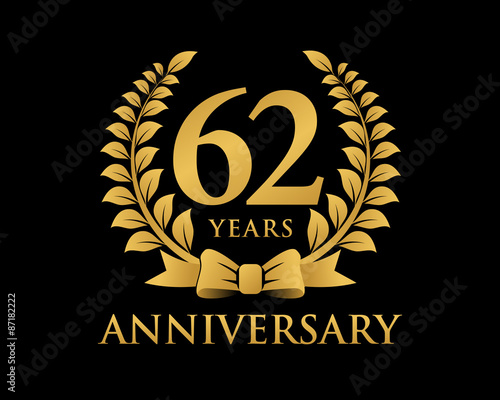 anniversary logo ribbon wreath black background 62