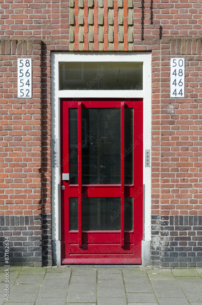 Door outside apartment building in Amsterdam Door outside apartment building in Amsterdam