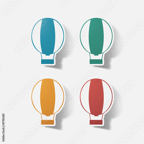 Paper clipped sticker: aerostat