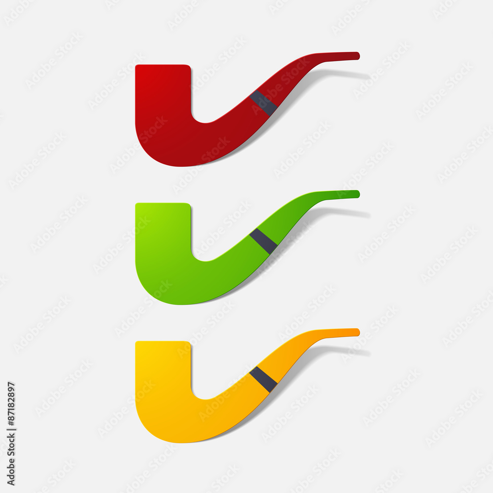 Paper clipped sticker: tobacco pipe Paper clipped sticker: tobacco pipe