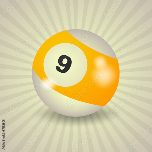 set of billiard balls, billiards, American ball number 9
