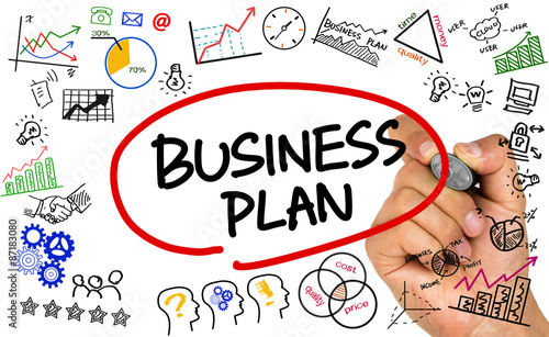 business plan concept handwritten on whiteboard