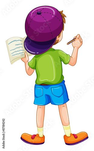 Boy writing