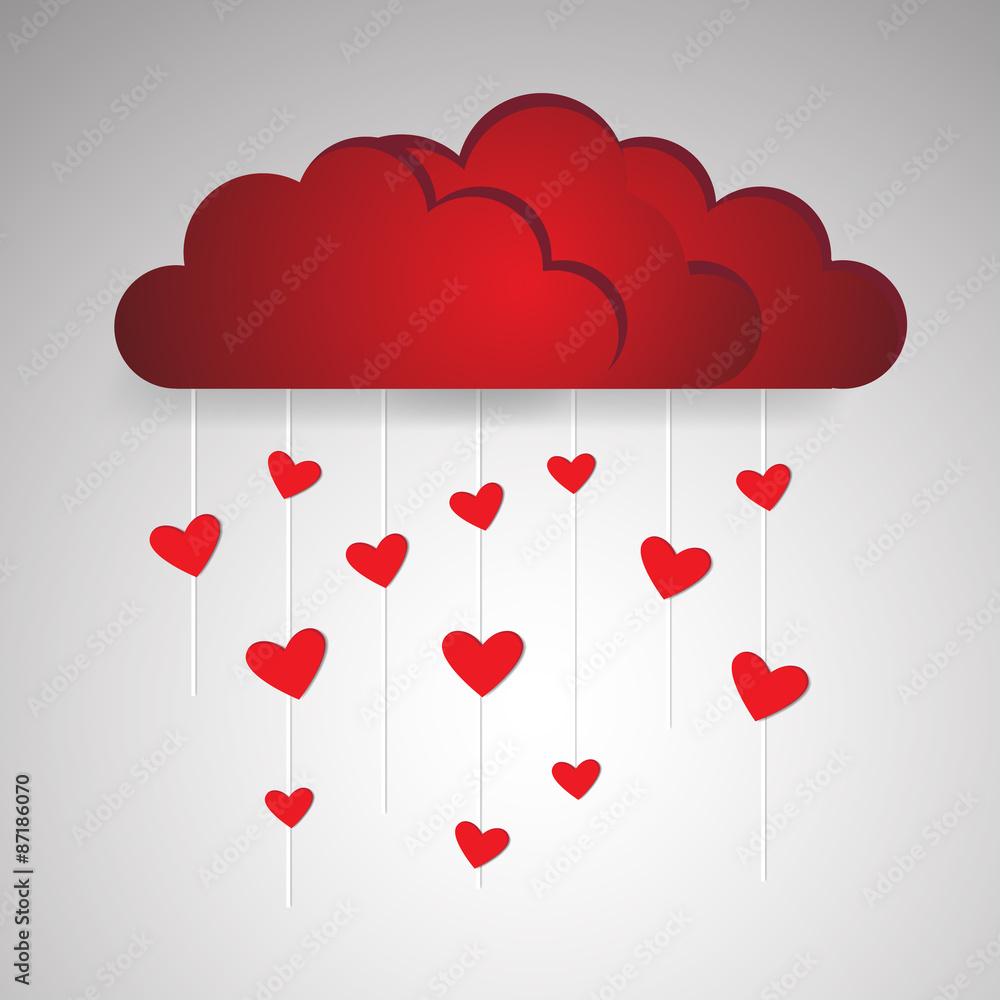 heart shaped balloon with cloud and sky