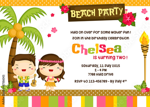 Hawaiian Card invitation