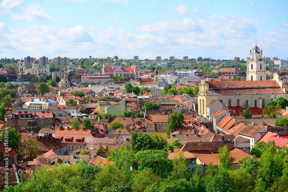 View from Gediminas castle to the old Vilnius