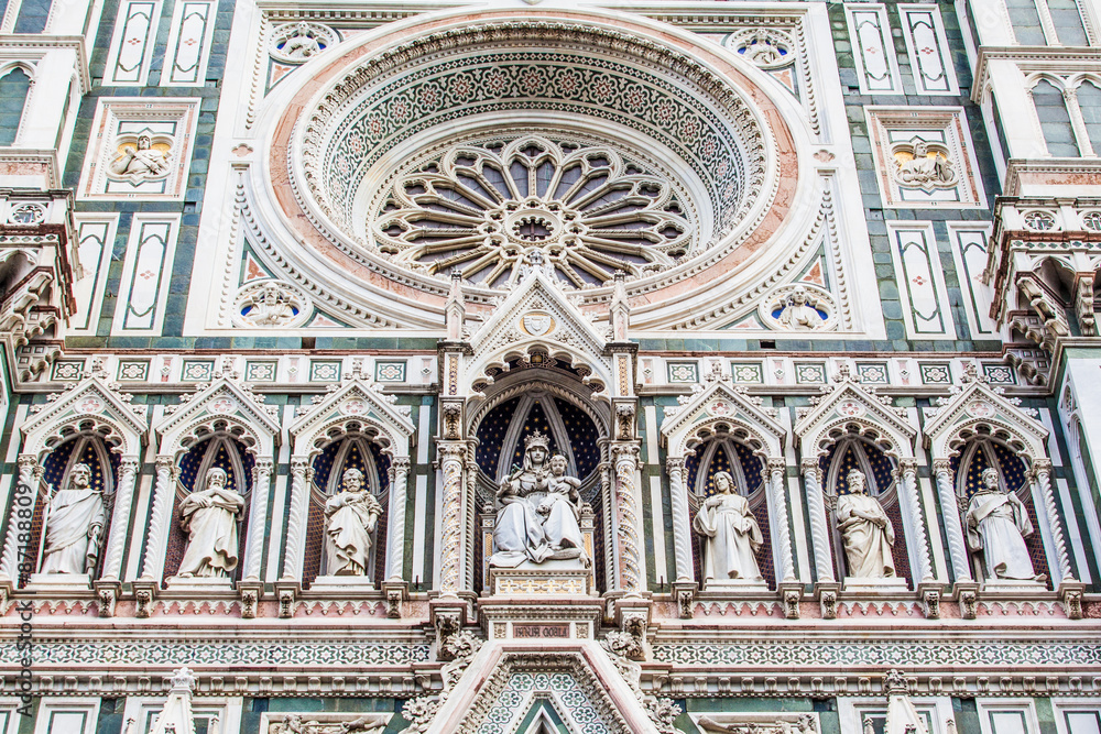 Detail of Cathedral Church Duomo basilica di santa maria del fio