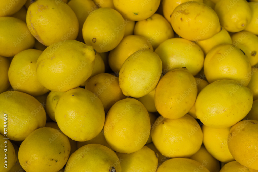 Fresh yellow lemons. lemons background