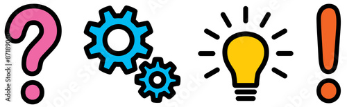 Set: 4 Icons: Planungskonzept, farbig, Vektor, freigestellt