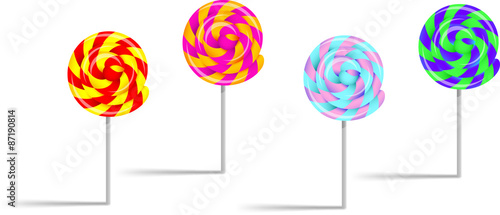 colorful lollipops white background,vector illustration
