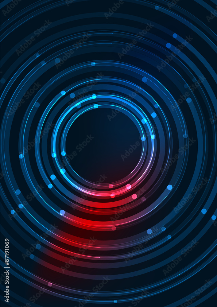 Obraz premium Abstract color glowing lines in dark space with stars and light