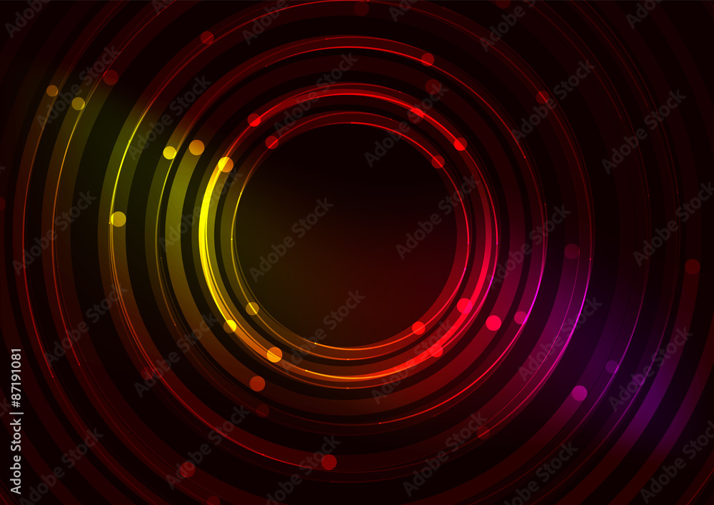 Abstract color glowing lines in dark space with stars and light Abstract color glowing lines in dark space with stars and light