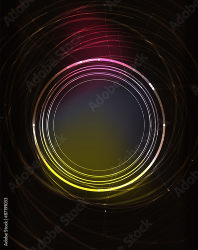 Glowing circle in dark space