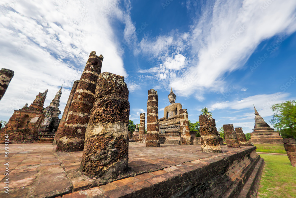 Ancient Buddha Statue at Sukhothai historical park, Mahathat Temple ,Thailand. Ancient Buddha Statue at Sukhothai historical park, Mahathat Temple ,Thailand.