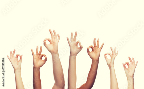human hands showing ok sign