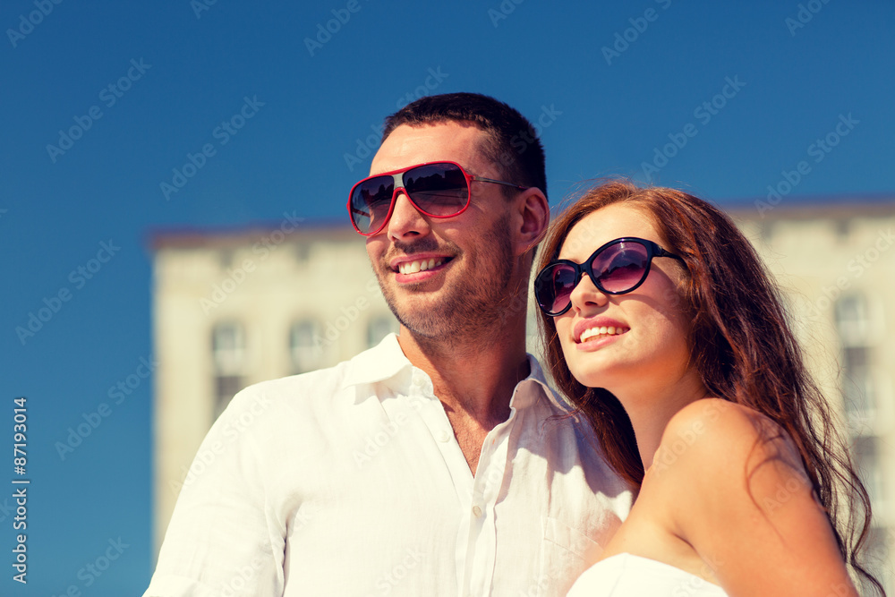 smiling couple in city smiling couple in city