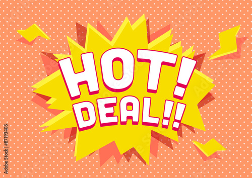 hot deal speech bubble banner sign background vector design