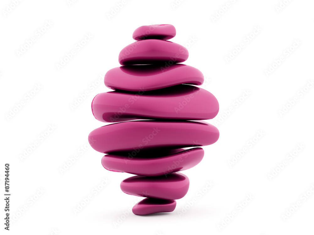 Pink pebbles rendered isolated on white Pink pebbles rendered isolated on white
