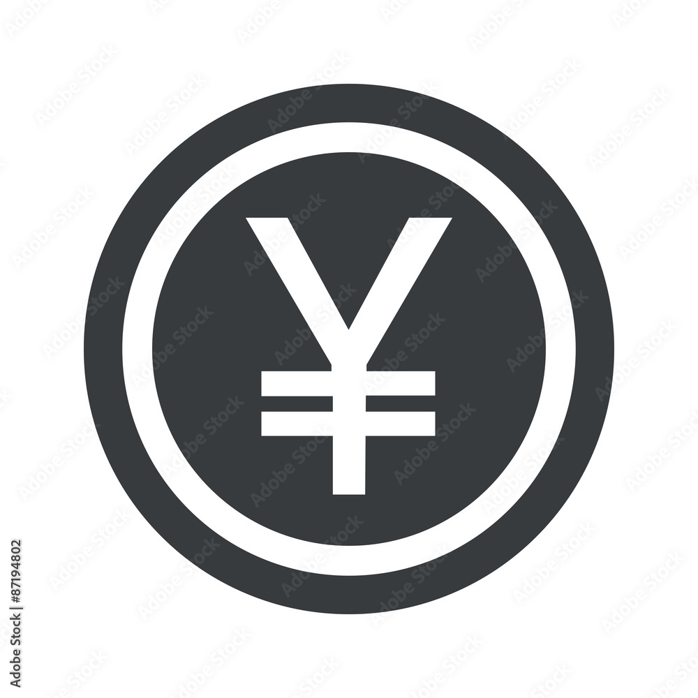 Round black yen sign Round black yen sign