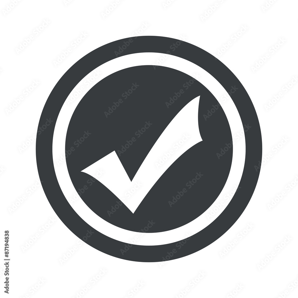 Round black tick mark sign Round black tick mark sign