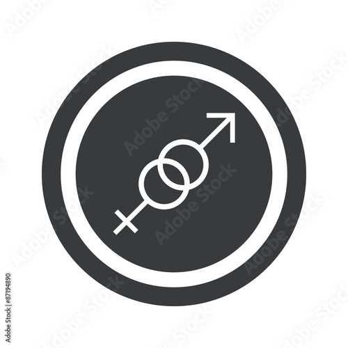 Round black gender sign