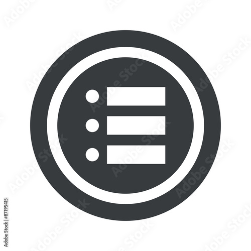 Round black dotted list sign