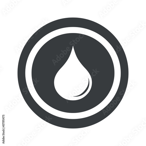 Round black water drop sign