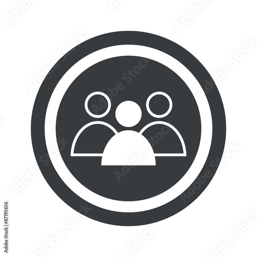 Round black group leader sign