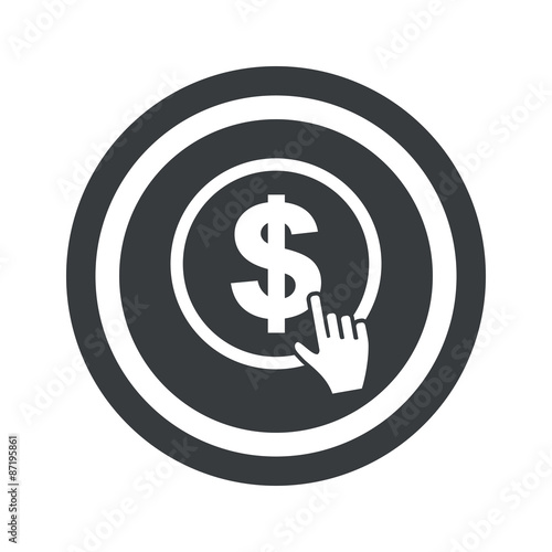 Round black dollar click sign