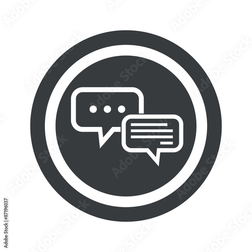 Round black answering sign