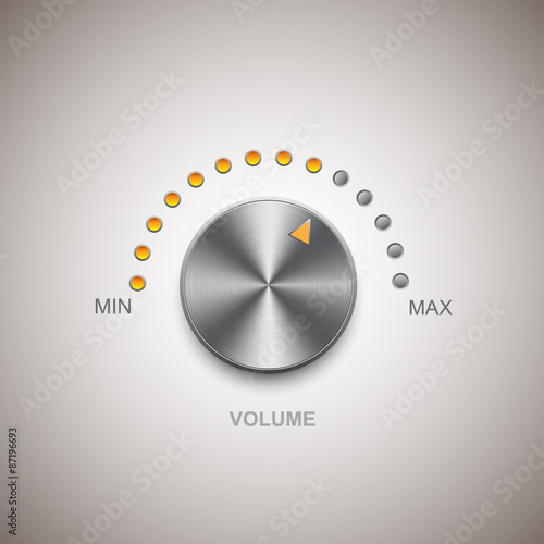 Chrome metal volume knob